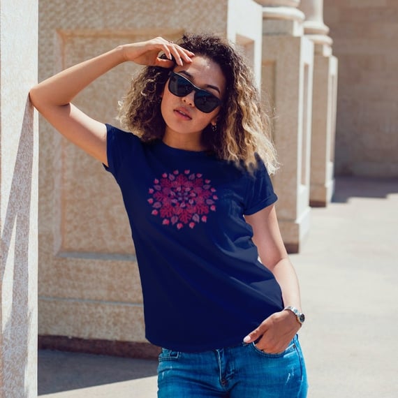 BABY LONG MANDALA VERMELHA FOLHAS